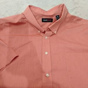 Roundtree & Yorke TravelSmart Shirt Mens 4XB Big 4X Short Sleeve Dusty Rose K
